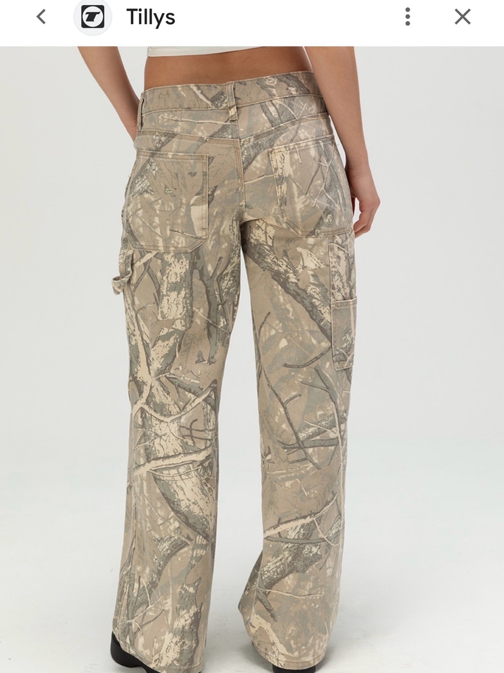 RSQ Beige Camo Wide-Leg Cargo Pants